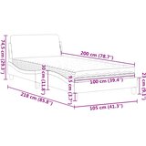  Krevet s madracem Dover plavi 100 x 200 cm baršunasti | shoptok.hr