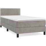 Box spring krevet s madracem svjetlosivi 90x190 cm baršunasti | shoptok.hr