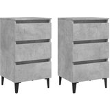  Noćni ormarić s metalnim nogama 2 kom boja betona 40x35x69 cm | shoptok.hr