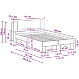  Okvir kreveta s pohranom s ladicama Staro drvo 120 x 190 cm | shoptok.hr