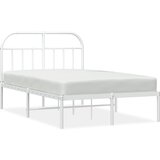 Maison Chic Kovinski Posteljni okvir - Dvoposteljna postelja - Zakonska postelja z vzglavjem bel 120x190 cm, (21692841) | Shoptok.si