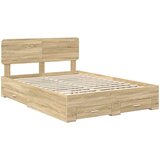 Krevetna konstrukcija s ladicama Sonoma hrast 150 x 200 cm Smeđa 203 x 153 x 90 cm | Shoptok.si