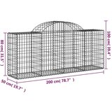  Lučne gabionske košare 5 kom 200x50x80/100 cm pocinčano željezo | shoptok.hr