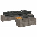 vidaXL Vrtna sedežna garnitura 9-delna z blazinami siv poli ratan, (21071216) | Shoptok.si