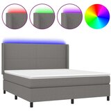  Box spring s madracem LED tamnosivi 160x200 cm tkanina | shoptok.hr
