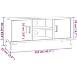 TV ormarić crni 110 x 35 x 48 cm od masivne borovine | shoptok.hr