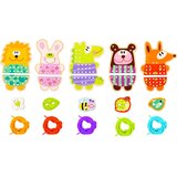 Woopie Green drvene životinje za provlačenje 5 u 1, Montessori igračka, 20 dijelova | shoptok.hr