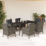  7-dijelni vrtni blagovaonski set sivi od poliratana | shoptok.hr