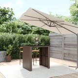 vidaXL Barska miza s stekleno ploščo rjava 105x80x110 cm poli ratan | Shoptok.si