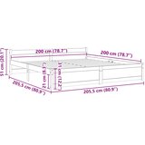  Okvir za krevet od masivnog drva smeđa boja meda 200 x 200 cm | shoptok.hr