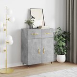 vidaXL Komoda betonsko siva 69,5x34x90 cm inženirski les | Shoptok.si