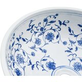 Nadgradni umivaonik bijelo-plavi okrugli Φ 41 x 14 cm keramički | shoptok.hr