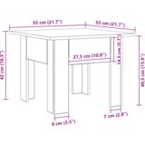 vidaXL Miza za kavo Obrtniški hrast 55 x 55 x 42 cm | Shoptok.si