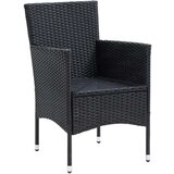  3-dijelni vrtni blagovaonski set od poliratana s jastucima crni | shoptok.hr
