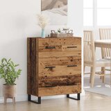 vidaXL Strani šal Star les 69,5 x 34 x 90 cm Inženirski les in železo | Shoptok.si