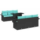 vidaXL Vrtna sedežna garnitura z blazino 7 pcs Črna Poly ratan, (5000145191) | Shoptok.si