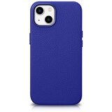 ICARER Magnetna usnjena torbica za iPhone 14 Plus z usnjeno torbico MagSafe Litchi Premium Leather Case mornarsko modra, (21522039) Cene
