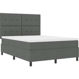  Postelja s škatlo in vzmetnico temno siva 140x190 cm tkanina | Shoptok.si
