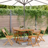  5-dijelni vrtni blagovaonski set smeđesiva od tkanine i drva | shoptok.hr