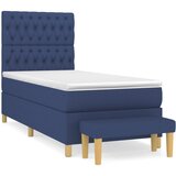 Krevet s oprugama i madracem plavi 90 x 190 cm od tkanine | shoptok.hr