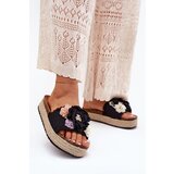 Boto Women's Sandals With Flowers Platform With Braiding Black Zenvanis | ePonuda.com