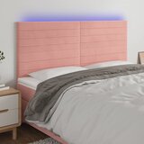  LED uzglavlje ružičasto 160x5x118/128 cm baršunasto | shoptok.hr