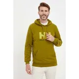 Helly Hansen Bombažen pulover moška, mornarsko modra barva, s kapuco