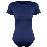 Trendyol Navy Blue Short Sleeve Elastic Snap Knitted Bodysuit