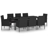 9-dijelni vrtni blagovaonski set crni | shoptok.hr