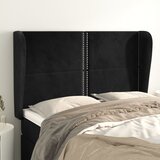 vidaXL Vzglavje z ušesi črno 147x23x118/128 cm žamet | Shoptok.si