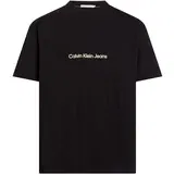 Calvin Klein Jeans Polo majice dolgi rokavi SQUARE FREQUENCY J30J325492 Črna
