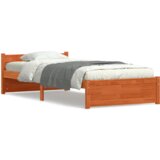 Konstrukcija postelje Voščeno rjava 100 x 200 cm Trdna borovina | Shoptok.si