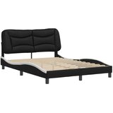  The Living Store Posteljni okvir z vzglavjem črn in bel 120x200 cm umetno usnje - Posteljni Okvir, (21450810) | Shoptok.si