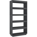 Maison Chic Knjižna omara - Knjižni regal za razdelitev prostora siva 80x35x167 cm borovina, (21726039) | Shoptok.si