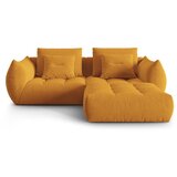 Micadoni Rumena kotna sedežna garnitura iz tkanine bouclé (s kotom po izbiri) Bloom – Home Cene