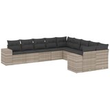  10-dijelni set vrtnih sofa poliratan s jastucima svijetlosivi | shoptok.hr
