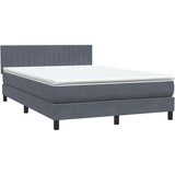 vidaXL Box spring posteljni z vzmetnico temno siv 160x210 cm žamet | Shoptok.si