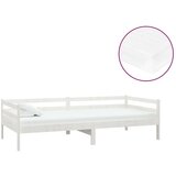  Dnevni ležaj s madracem 90 x 200 cm bijeli od masivne borovine | shoptok.hr