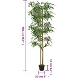 vidaXL Umjetno stablo bambusa 1520 listova 200 cm zeleno | shoptok.hr