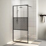 vidaXL Pregrada za tuš s prozornim ESG steklom 100x195 cm črna | Shoptok.si