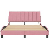  Okvir kreveta s LED svjetlima ružičasti 120 x 200 cm baršunasti | shoptok.hr