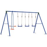  Set vanjskih ljuljački Šareni Čelik i PE - Plava 3x ljuljačka + klizaljka | shoptok.hr