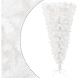 vidaXL Obrnjena umetna novoletna jelka s stojalom bela 120 cm | Shoptok.si