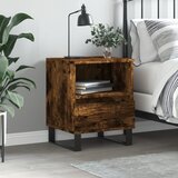 vidaXL Nočna omarica dimljen hrast 40x35x50 cm inženirski les | Shoptok.si