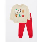 LC Waikiki Crew Neck Christmas Themed Long Sleeve Baby Boy Sweatshirt and Tracksuit Bottom 2 Set | ePonuda.com