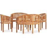 The Living Store Vrtna sedežna garnitura banana 5-delna trdna tikovina - Vrtna Sedežna Garnitura, (21422189) | Shoptok.si