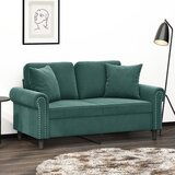 The Living Store Kavč dvosed z okrasnimi blazinami temno zelen 120 cm žamet - Dvosed, (21661473) | Shoptok.si