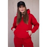 Kesi Insulated set with a sweatshirt with a tie at the bottom in red | Shoptok.si