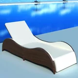  Ležaljka za sunčanje s jastukom poliratan smeđa