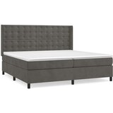  Box spring postelja z vzmetnico temno siva 200x200 cm žamet, (20761266) | Shoptok.si